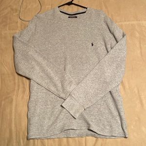 Waffle polo long sleeve